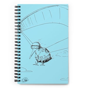Cuaderno espiral / diario / cuaderno de bocetos con diseño de pájaro kiwi en parapente