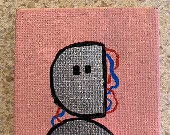 Robot Portrait "SKIP" 2x2 acrylic on canvas