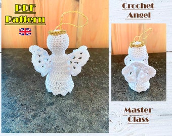 PDF Patrón Ángel, Patrón Ángel de crochet, Adornos de ángel, Regalo de ángel de navidad, Patrón de ángel, adorno de navidad, Tutorial de ángel de crochet