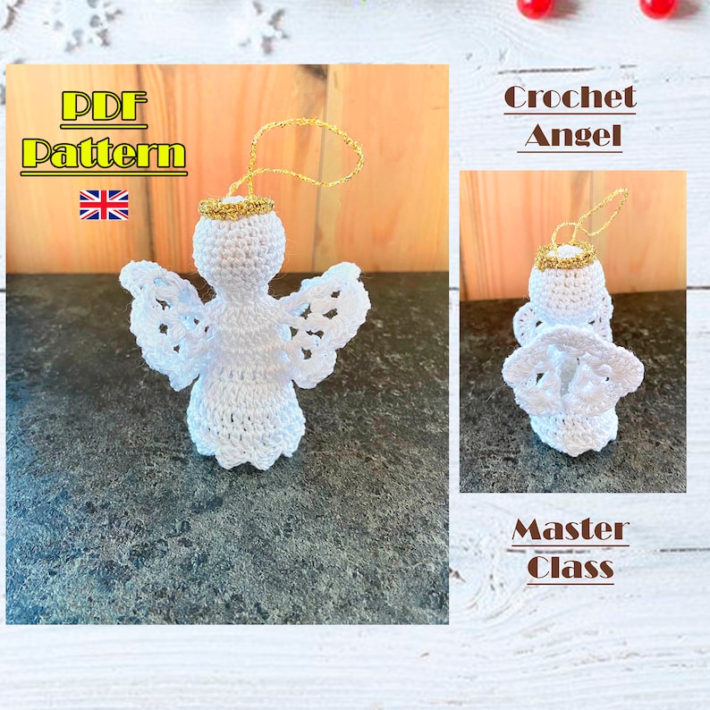 PDF Pattern Angel, Crochet Angel Pattern, Angel Ornaments, Christmas