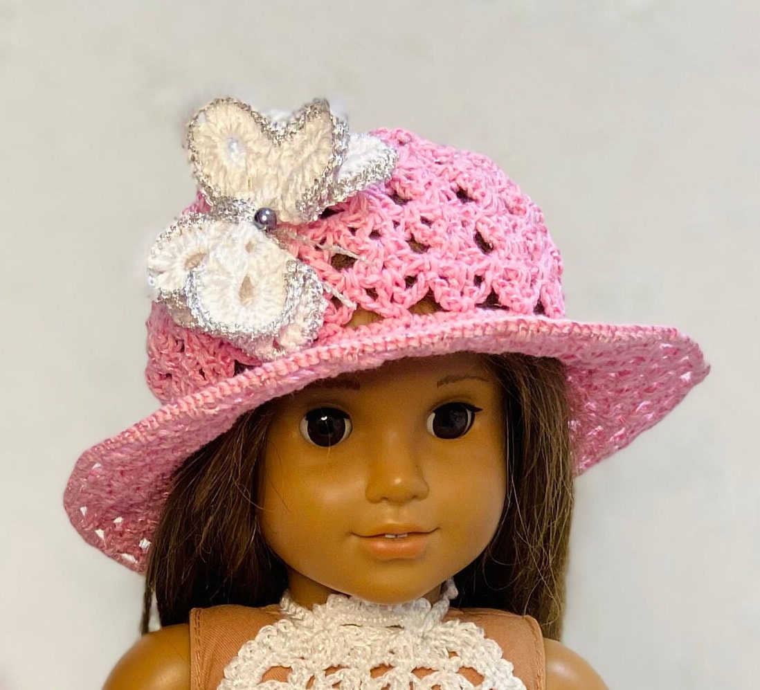 Sun Hat for 18 Inch Doll, AG Hat, Crochet Doll Hat, Doll Hat Tutorial