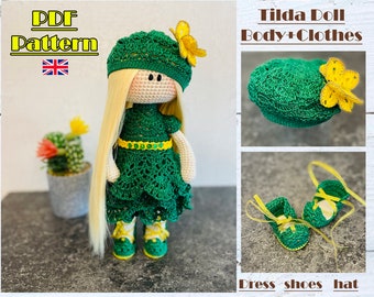 PDF Pattern Crochet doll, Crochet doll Doll Master Class, Doll body pattern, tilda doll pattern, Tilda body, interior doll