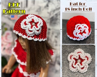 Gorro para muñeca de 18 pulgadas, gorro AG, gorro de muñeca de ganchillo, gorro de muñeca, gorro de ganchillo, gorro de ganchillo para muñeca, patrones de gorro de muñeca