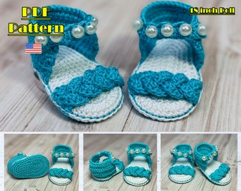 18 inch Doll shoes, sandals Crochet Pattern, AG shoes,18 inch doll outfits, doll shoes, Doll shoes, doll