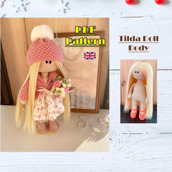 PDF Pattern Crochet doll, Crochet doll Doll Master Class, PDF Tutorial on making doll, tilda doll pattern