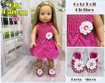 Sundress for 18 inch doll, Clothes Pattern, doll clothes, Crochet dolls dress, doll outfits pattern, 46cm XL (18 inch)