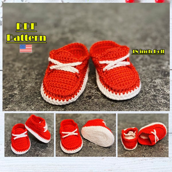 18 inch Doll shoes, AG shoes, 18 inch doll outfits, shoes for 18 dolls, Doll shoes, AG moccasins, Doll shoes pattern, crochet moccasins