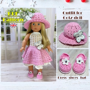 Crochet Outfit for 18 inch dolls, 18 inch doll pattern, Doll Clothes Pattern, Crochet pattern, doll clothing