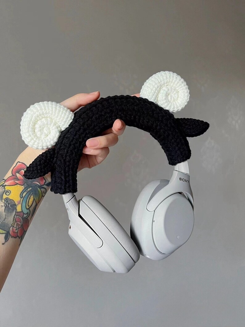 Crochet Sheep Horns Ears Headphone Cover Headphones Accessory Animal Ears Headphone Cozy, Custom