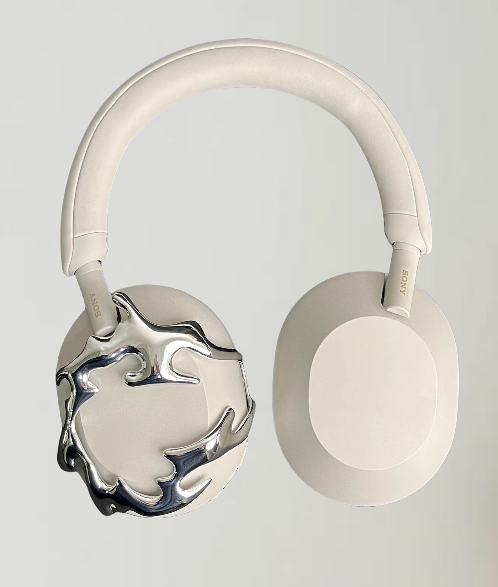 Sony XM5 Attachment, Bright Silver Sony Attachment, 3D Printed