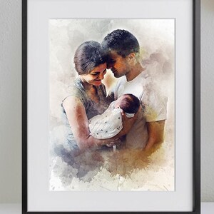 Family Portrait Photo -Mother&#39;s Day Gift For Boyfriend -Personalized Gift For Her or him -Anniversary Wedding Gift For Him or her -Canvas