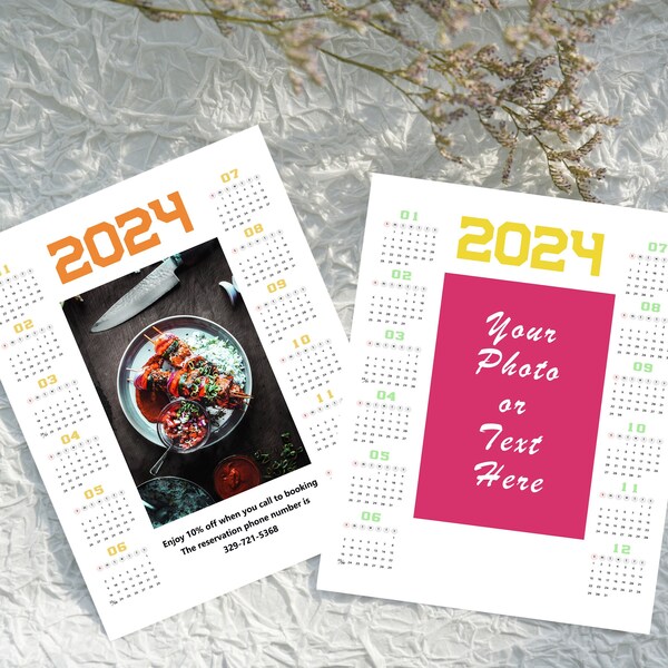 Yearly Calendar 2024 Fridge Etsy