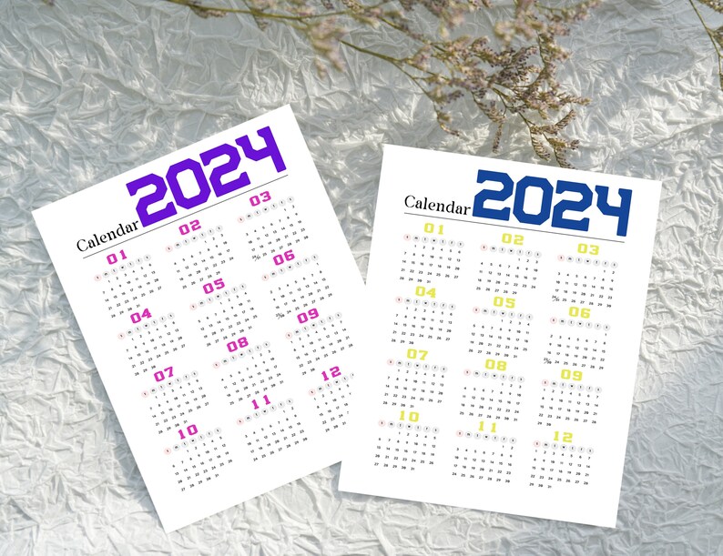 2024 Calendar Calendar for 2024, Custom Calendar