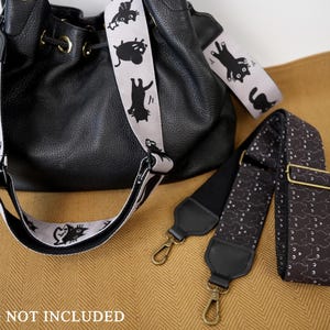 Velvet Cat Bag Strap – Cute Kitty Pattern, Adjustable Replacement Shoulder Strap for Purses, Crossbody Bags & Totes, Cat Lover Gift