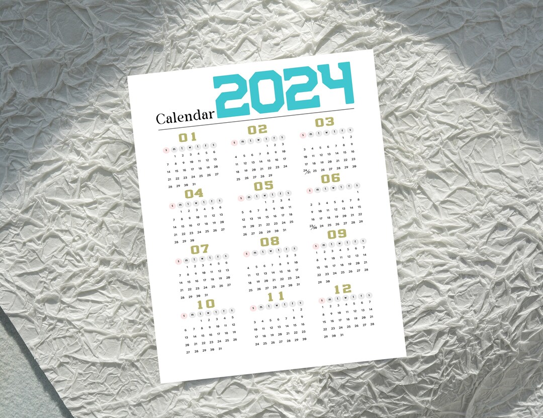 2024 Calendar Calendar for 2024, Custom Calendar