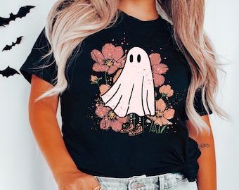 Halloween-spookshirt | Leuk spookshirt | Halloween-shirt | Retro spookshirt | Bloemengeest | Halloweenfeest | Groovy Ghost | Vintage