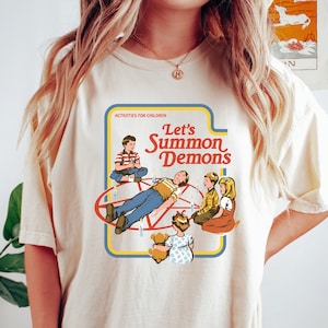 Retro Halloween Shirt, Lets Summon Demons, Vintage Halloween Shirt, Retro Halloween, Fall Apparel,Spooky Season Tee Pumpkin Shirt Seance