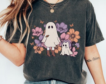 Halloween Ghost Shirt | Cute Ghost Shirt | Halloween Shirt | Retro Ghost Shirt | Floral Ghost | Halloween Party | Groovy Ghost | Vintage