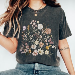 Cottagecore Shirt | Cottagecore Floral | Green Witch Aesthetic | Floral Shirt | Fairycore | Goblincore | Wildflower Shirt | Enchanted Forest