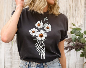 Halloween Graphic Tee Shirt | Skeleton Shirt | Pumpkin Shirt | Fall Gardening Shirt | Funny Halloween Shirt | Spooky Season | Spooky Vibes |