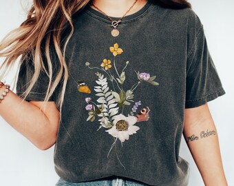Floral Print Shirt | Boho Wildflower Botanical Tee