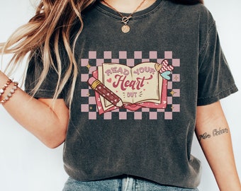 Teacher Shirt | Read Your Heart Out, Retro Valentine's Day Gift