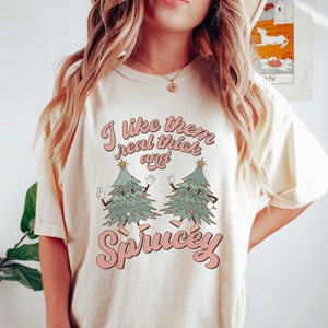 Chemise rétro sapin de Noël | T-shirt amusant couleurs confort épicéa