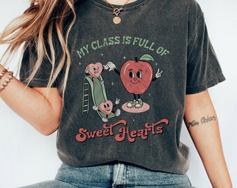Retro Valentine Teacher Shirt | Sweethearts, Comfort Colors Tee