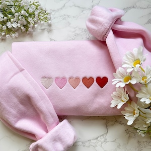 Embroidered Valentine Heart Sweatshirt, Cute Valentine Sweatshirts, Valentine Sweatshirts, Vintage Valentine Sweatshirt, Valentine Pullover