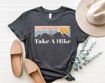 Take a Hike Graphic Tee Shirt  | Earth Day | Hiking Outdoor Nature Camping Mountain| Oversized T-Shirt | Vintage
