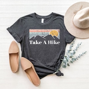 Take a Hike Graphic Tee Shirt  | Earth Day | Hiking Outdoor Nature Camping Mountain| Oversized T-Shirt | Vintage