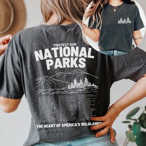 National Parks Crewneck, Protect Our National Parks, Park Ranger Mountain Shirt, Retro Environmental Camping Clothes Granola Girl, Forest