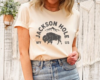 Koszulka z grafiką Jackson Hole Wyoming | Ośrodek górski w stylu vintage