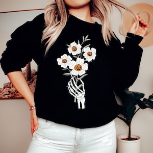 Halloween Sweatshirt | Skeleton Sweatshirt | Pumpkin Sweatshirt | Fall Gardening Shirt | Funny Halloween | Spooky Season | Spooky Vibes