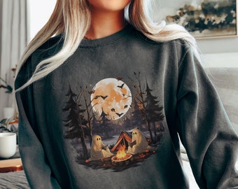 Teacher Halloween Sweatshirt, Halloween Teacher, Read More Books, Ghosts Reading Shirt, Camping Halloween Sweatshirt, Spooky Teacher Ghost