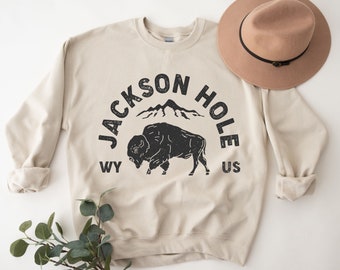 Jackson Hole Sweatshirt | Wyoming Mountain Resort | Hiking Outdoor Camping Nature | Oversized T-Shirt | Vintage