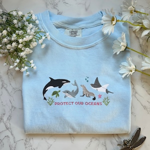 Respect Local Wildlife Embroidered Tshirt, Protect National Parks, Camping Outdoors Granola Girl Shirt, Environmental Tshirt, Comfort Colors