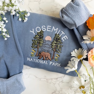 Yosemite National Park Embroidered Sweatshirt, Protect National Parks, California Sweatshirt, Camping Outdoors Granola Girl Sweatshirt