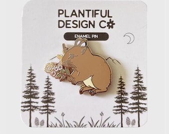 Pika Enamel Pin, Pacific Northwest Nature Forest Pin
