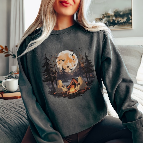 Teacher Halloween Sweatshirt, Halloween Teacher, Read More Books, Ghosts Reading Shirt, Camping Halloween Sweatshirt, Spooky Teacher Ghost
