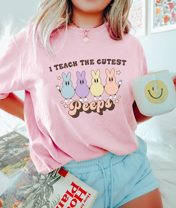 Teacher Easter Shirt Teacher Of The Cutest Peeps Bunnies Tee Teacher Easter Shirt Teacher Of The Cutest Peeps Bunnies Tee