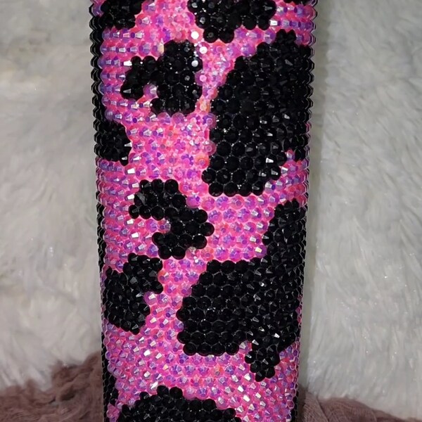 Rhinestone Milk Cow Patten Tumbler