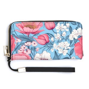 Cartera horizontal con diseño floral / Elegante diseño floral / Bonito accesorio de viaje / Regalo perfecto para ella / Diseño elegante y funcional