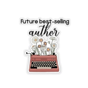 Kiss-Cut Aufkleber für Schriftsteller, zukünftige Bestseller-Autorenaufkleber, Schreibmaschinendesign, Geschenk für Autoren, Booktok, Autorenaufkleber