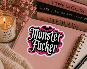 Monster Romantik Booktok Aufkleber| Hot Pink Lustige Kiss-Cut