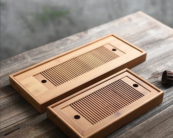 Bamboo Tea Tray for Gongfu Brewing Gaiwan Puer Puerh Green Black Tea Teapot