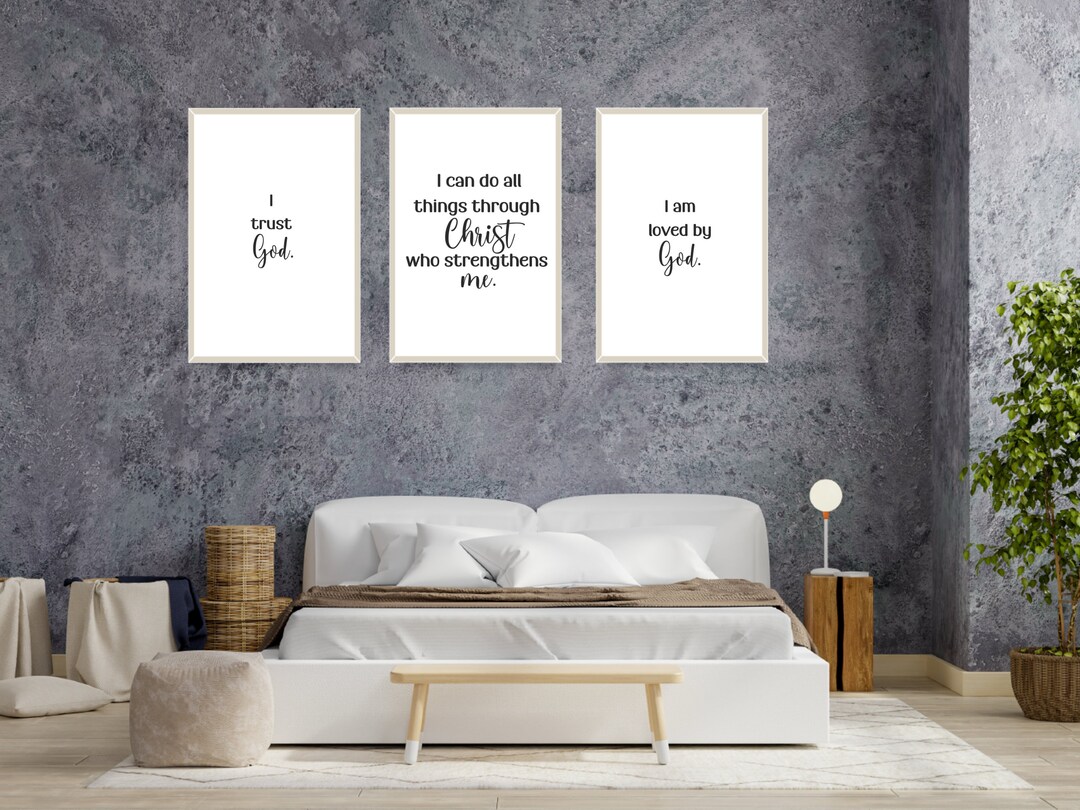 Christian AFFIRMATION Printable Wall Art, I Am Enough I Am Loved by God ...