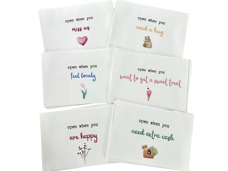 18 Open When Envelopes - College Graduation - High School Grad Gift College Letters Going Away to College Care Package College Survival Kit image 3