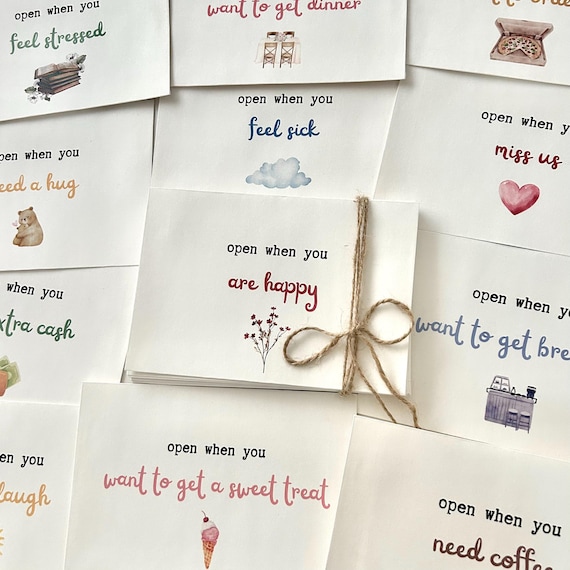 18 Open When Envelopes - College Graduation - High School Grad Gift College Letters Going Away to College Care Package College Survival Kit
