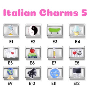 Italian Charm Bracelet Links, Classic 9mm size, Custom Italian Charm Bracelet, Vintage Italian Charm Bracelet, Animal Charms, Girly Charms